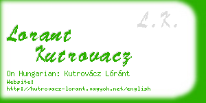lorant kutrovacz business card