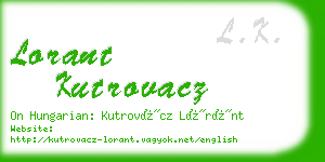 lorant kutrovacz business card
